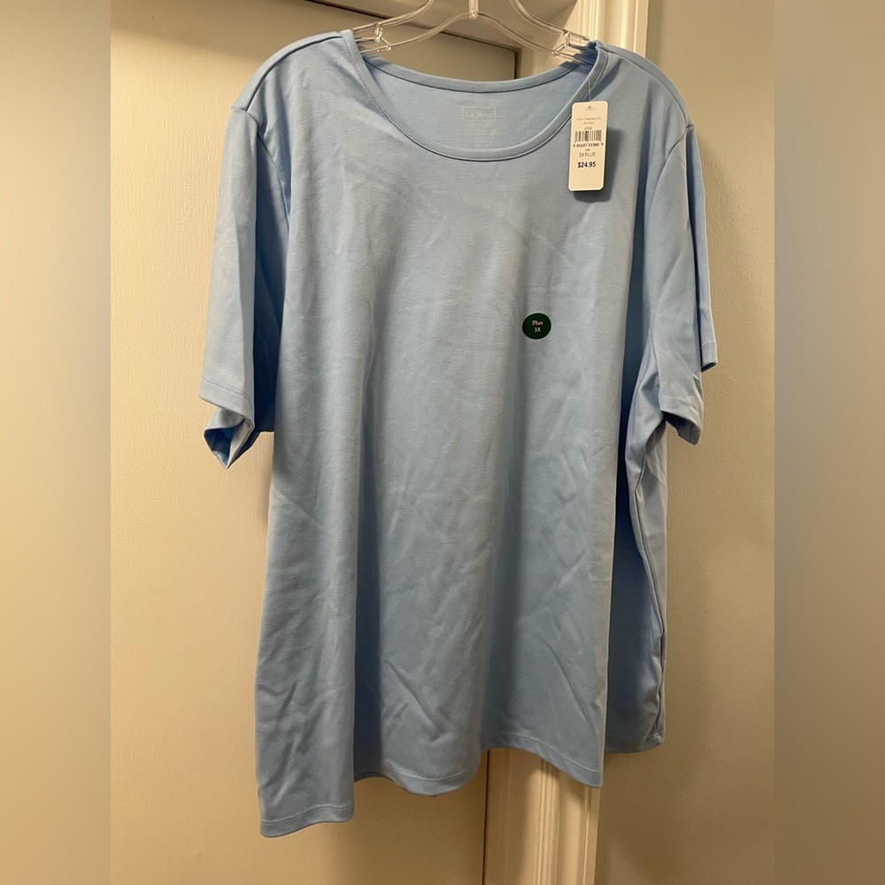 NWT LLBean - Women’s T-Shirt 3X Plus - Color Lake - collar to hem 25.5”